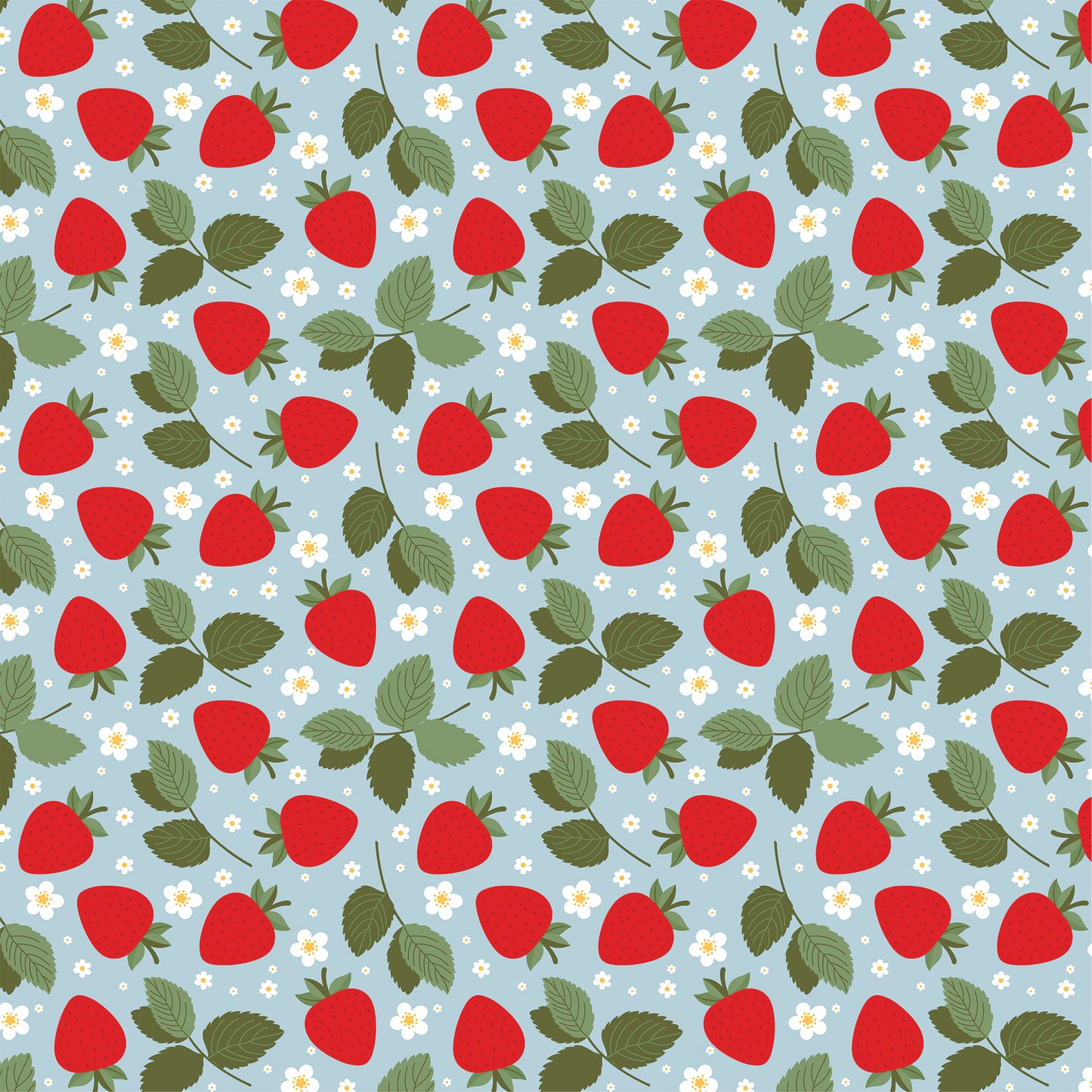 Echo Park - Strawberry Fields Collection - 12 x 12 Double Sided Paper - Fresh Picked Strawberries