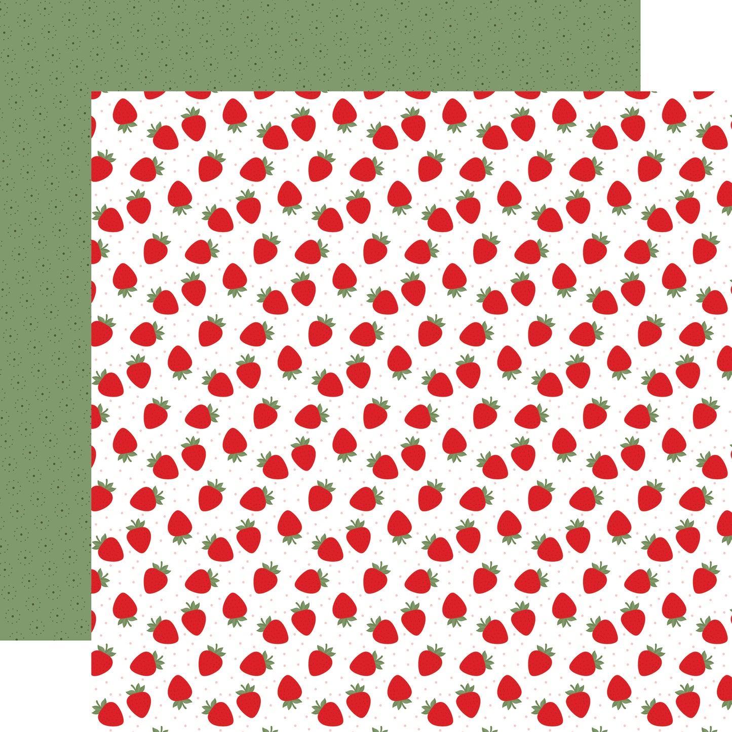 Echo Park - Strawberry Fields Collection - 12 x 12 Double Sided Paper - Berries And Cream