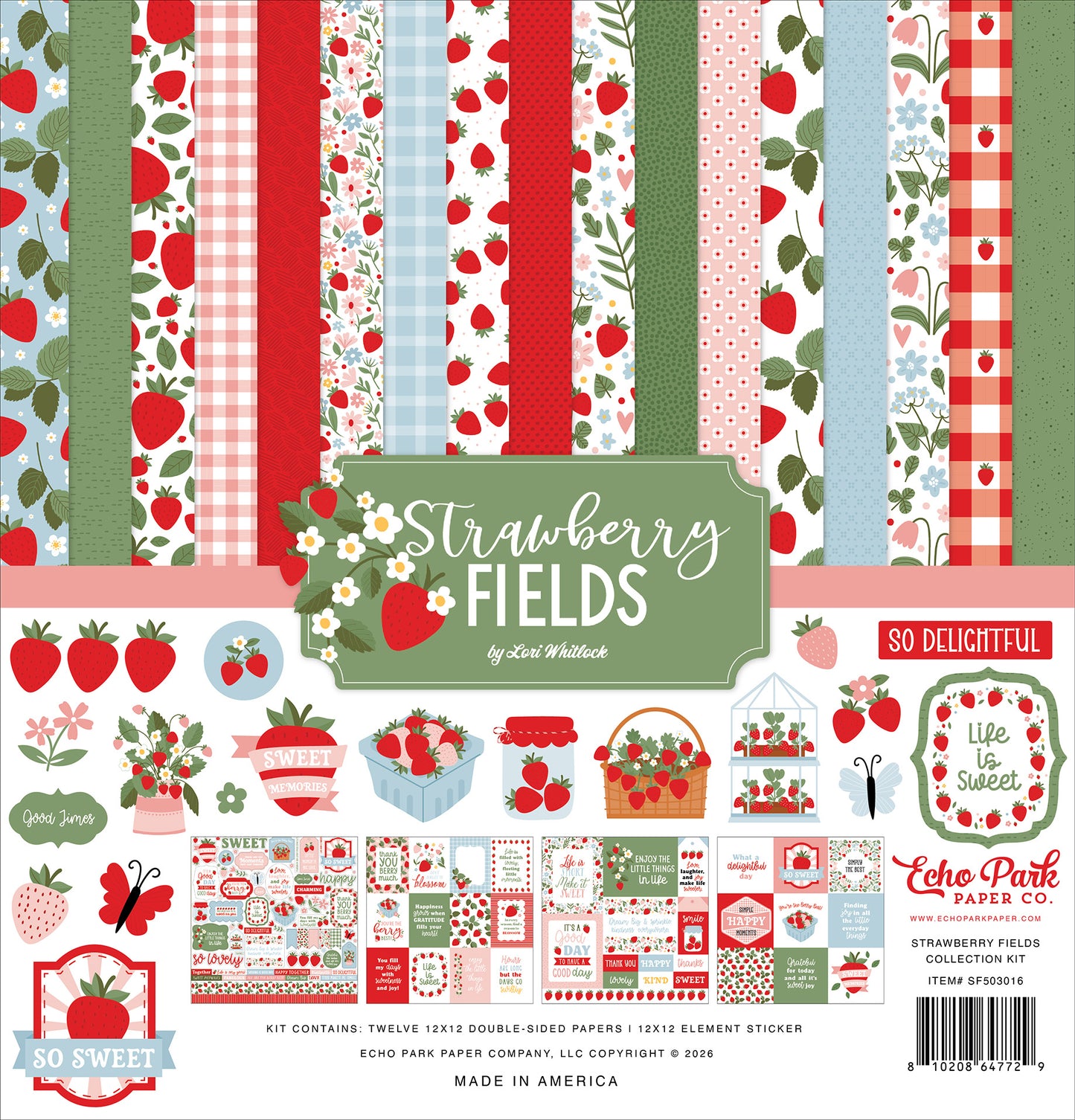 Echo Park - Strawberry Fields Collection - 12 x 12 Collection Pack