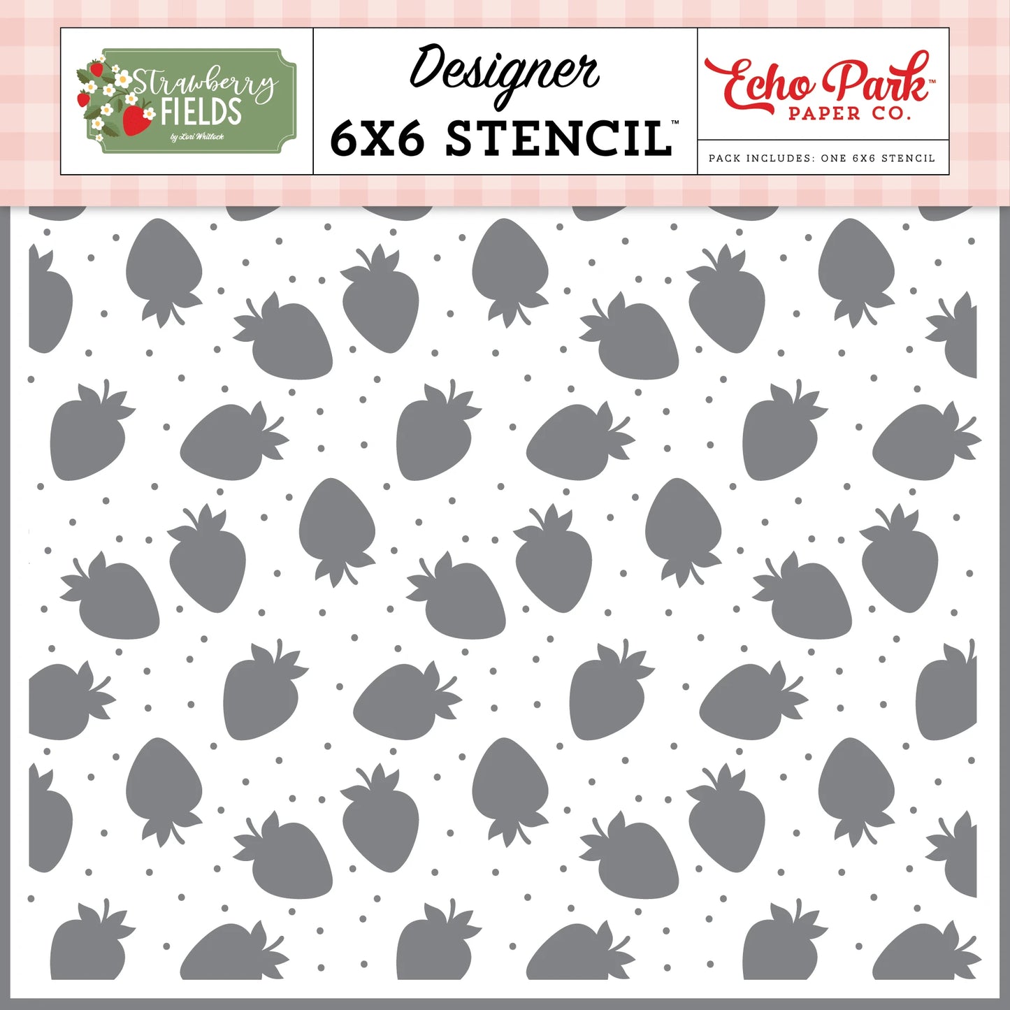 Echo Park - Strawberry Fields Collection - Stencil - Strawberry Dream