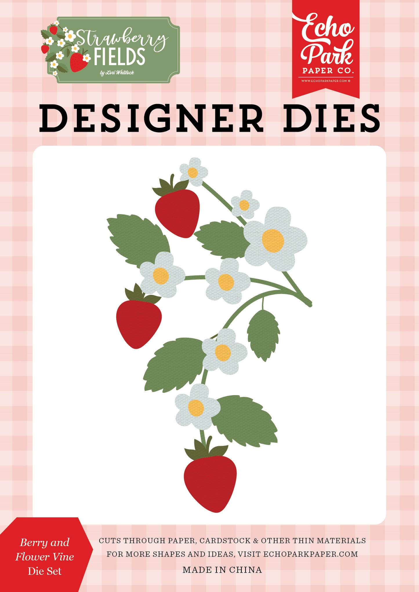 Echo Park - Strawberry Fields Collection - Designer Dies - Berry And  Flower Vine