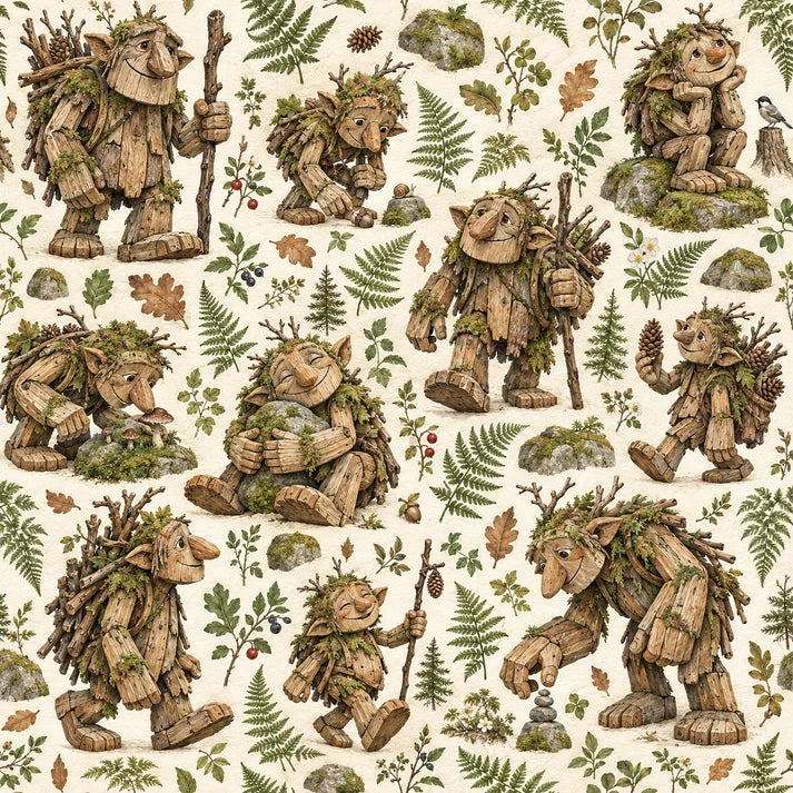 SSC Designs  - Troll Hunting Collection - 12 x 12 Double Sided Scrapbook Paper - Peeking Troll
