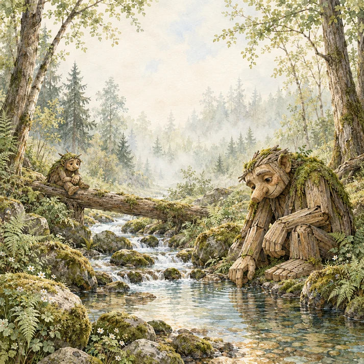 SSC Designs  - Troll Hunting Collection - 12 x 12 Double Sided Scrapbook Paper - Relaxing
