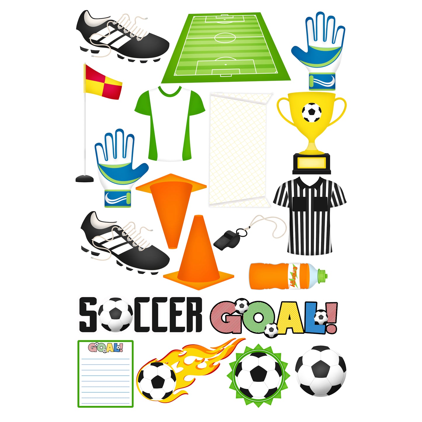 SSC Designs - Soccer Season 12 x 12 Scrapbook Paper & Embellishment Kit