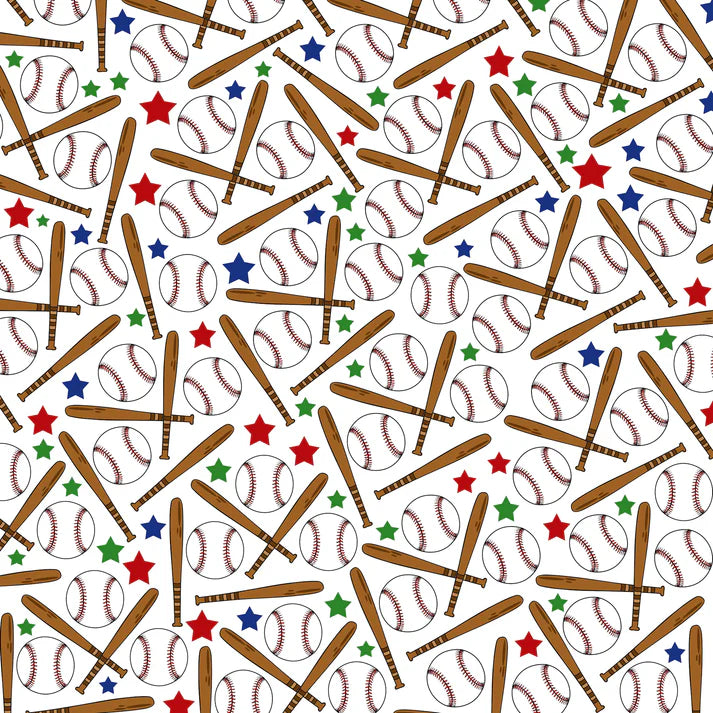 SSC Designs - Sports Beat Collection -   12 x 12 Double-Sided Scrapbook Paper - Batter Up