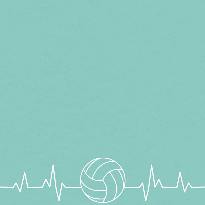 SSC Designs - Sports Beat Collection -   12 x 12 Double-Sided Scrapbook Paper - Volleyball Heartbeat