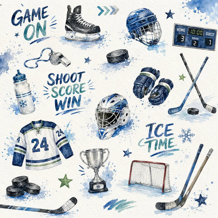 SSC - Sports Collection - 12 x 12 Double-Sided Scrapbook Paper - Hockey