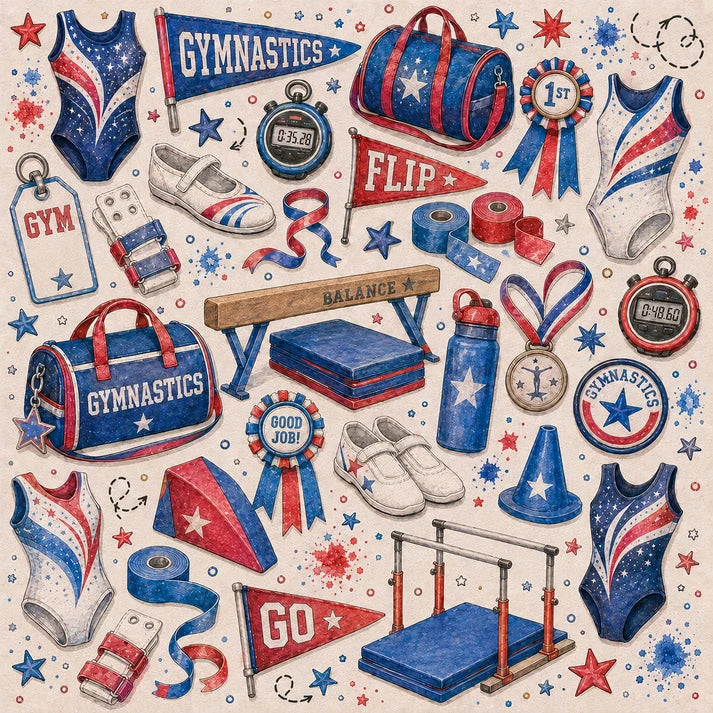 SSC - Sports Collection - 12 x 12 Double-Sided Scrapbook Paper - Gymnastics