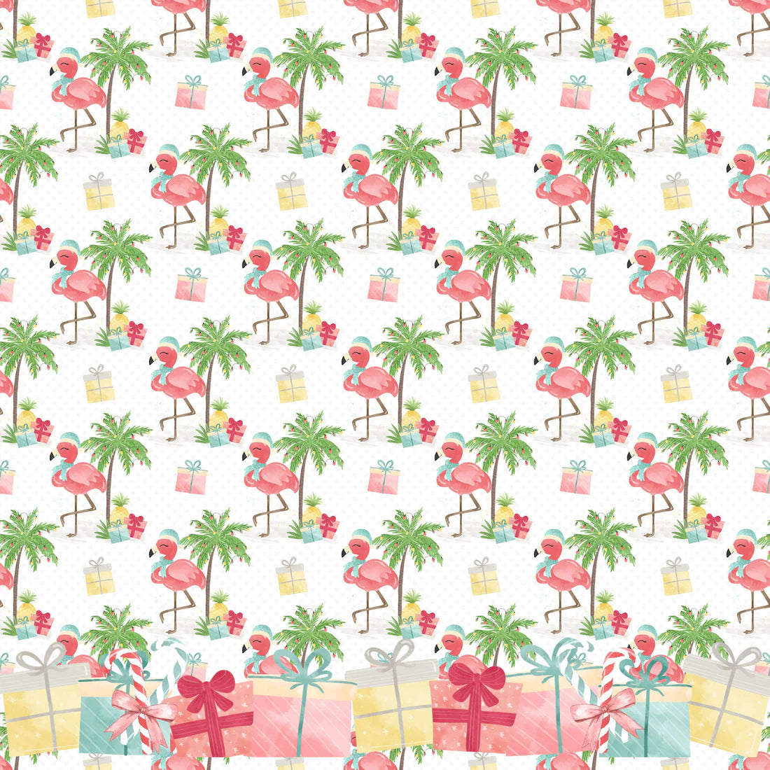 SSC Designs - Flamingo Christmas Collection - Flamingo Fun 12 x 12 Double-Sided Scrapbook Paper