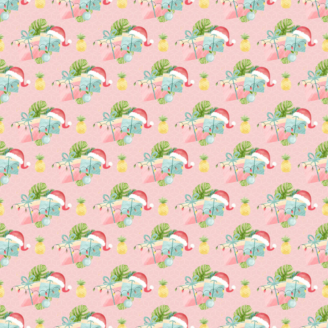 SSC Designs - Flamingo Christmas Collection - Pineapple Delight 12 x 12 Double-Sided Scrapbook Paper