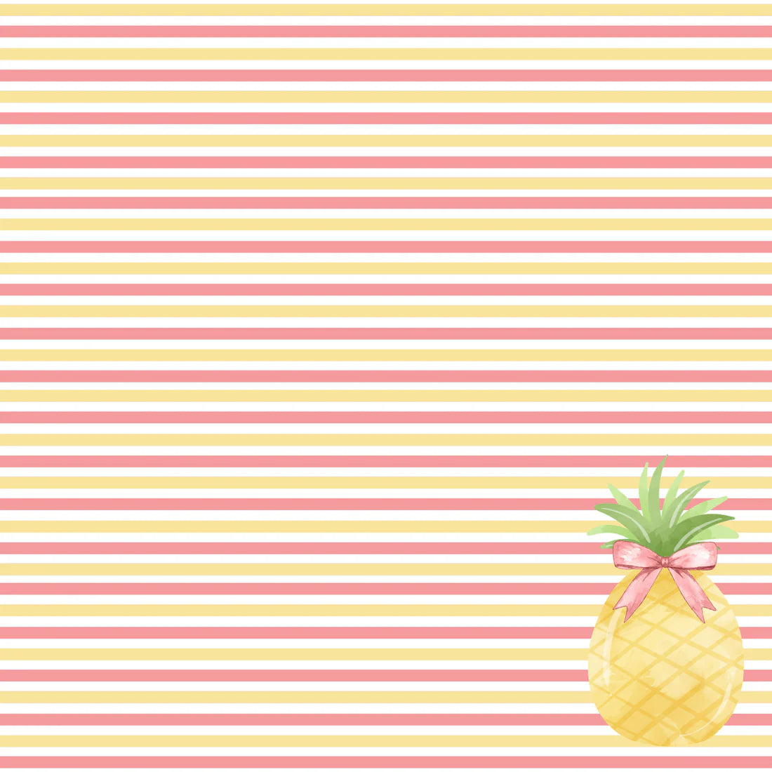 SSC Designs - Flamingo Christmas Collection - Pineapple Delight 12 x 12 Double-Sided Scrapbook Paper
