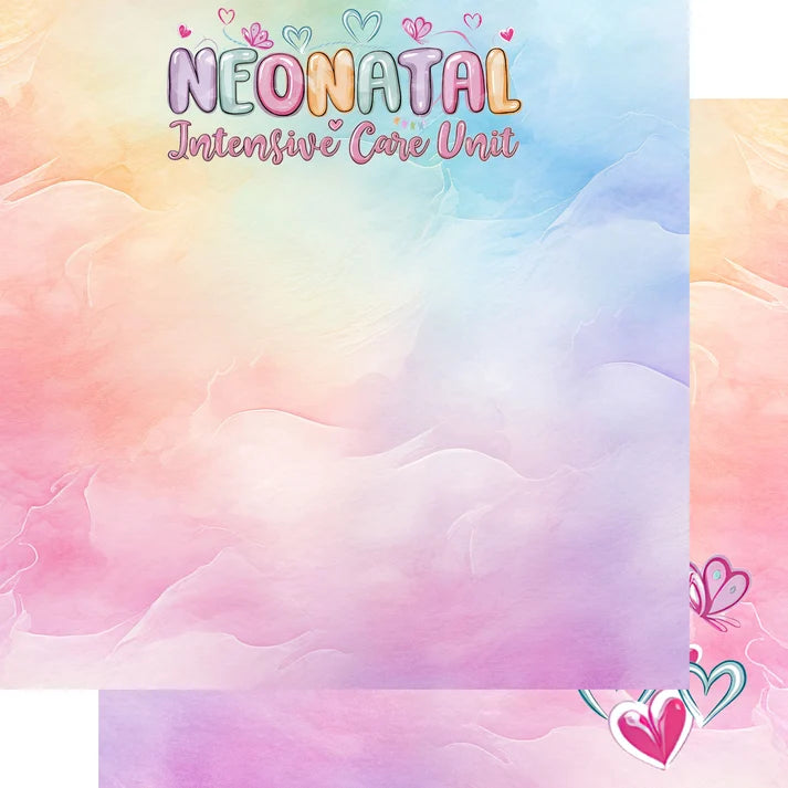 SSC Designs  - 12 x 12 Double Sided Scrapbook Paper - Neonatal Intensive Care Unit (NICU)