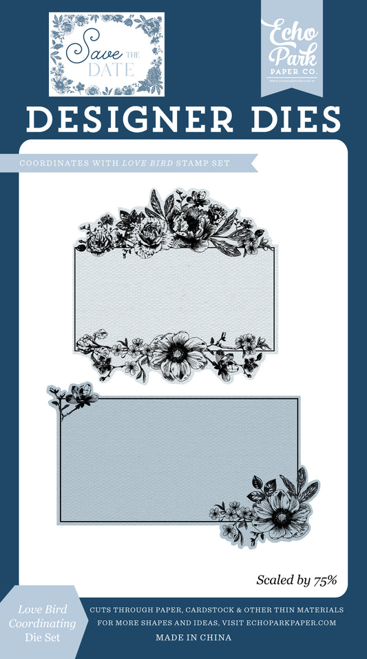 Designer dies with floral designs on a white background, featuring Echo Park Paper branding.