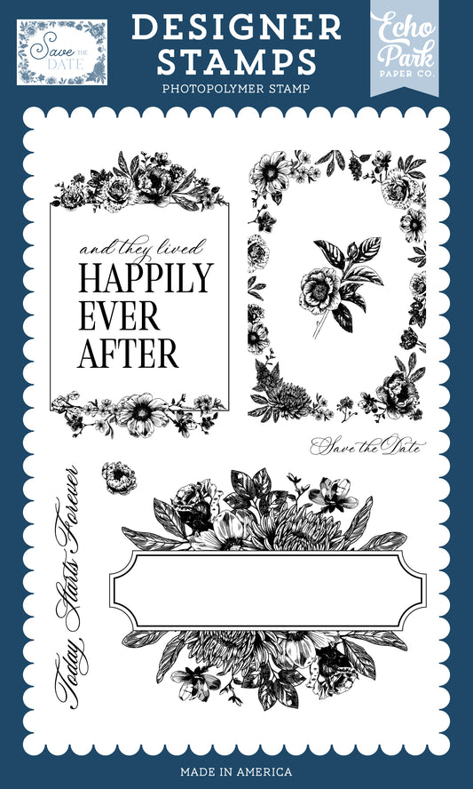 Echo Park - Save The Date Collection - Clear Photopolymer Stamps - Today Starts Forever