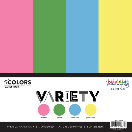 PhotoPlay - My Colors Cardstock - Serendipity Collection - 12x12 Double Sided Cardstock - Variety Pack