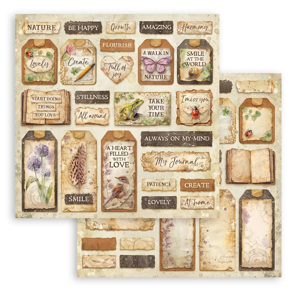Stamperia - All Around Collection - 12 x 12 Double Sided Paper - Tags