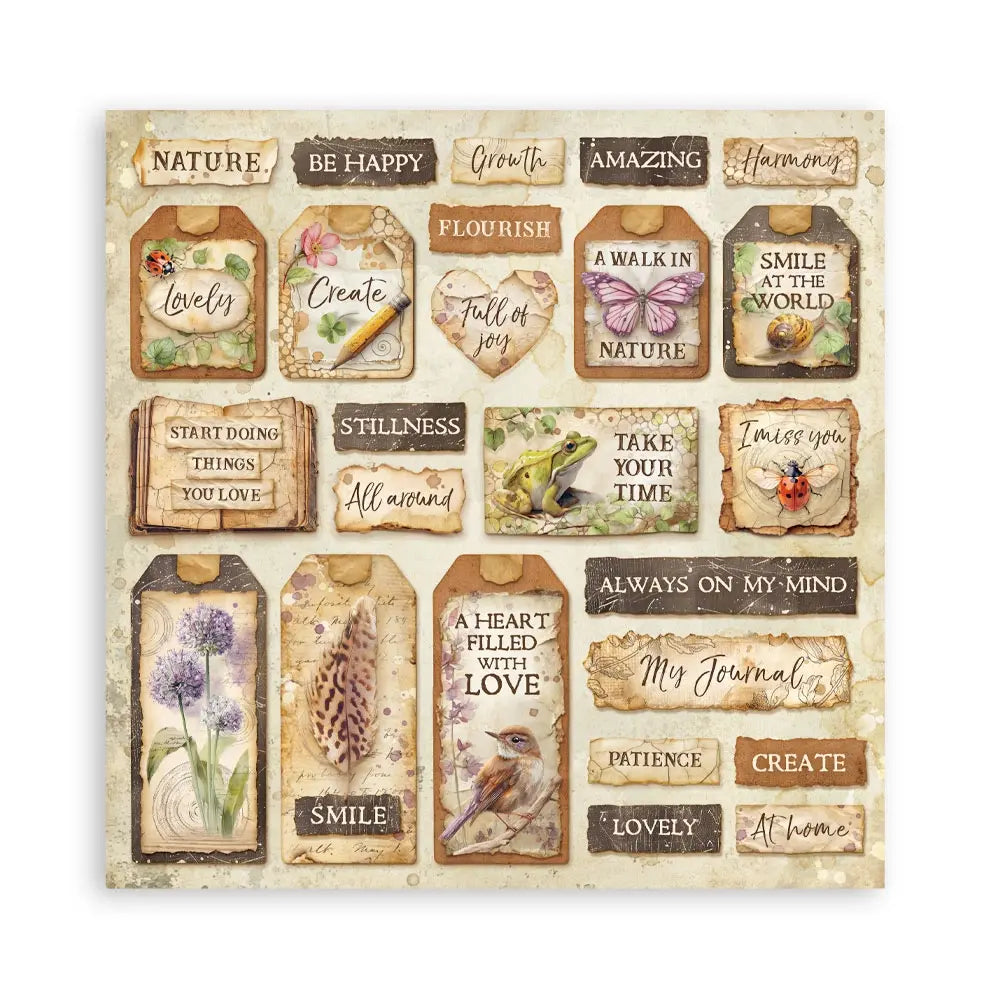 Stamperia - All Around Collection - 12 x 12 Double Sided Paper - Tags