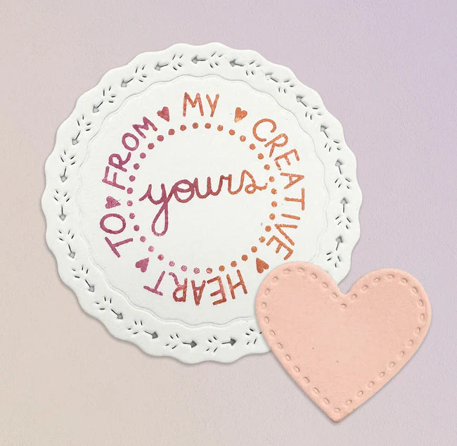 Emily Moore Designs - Full Circle Collection - Clear Photopolymer Stamp and Die Set - Creative Heart