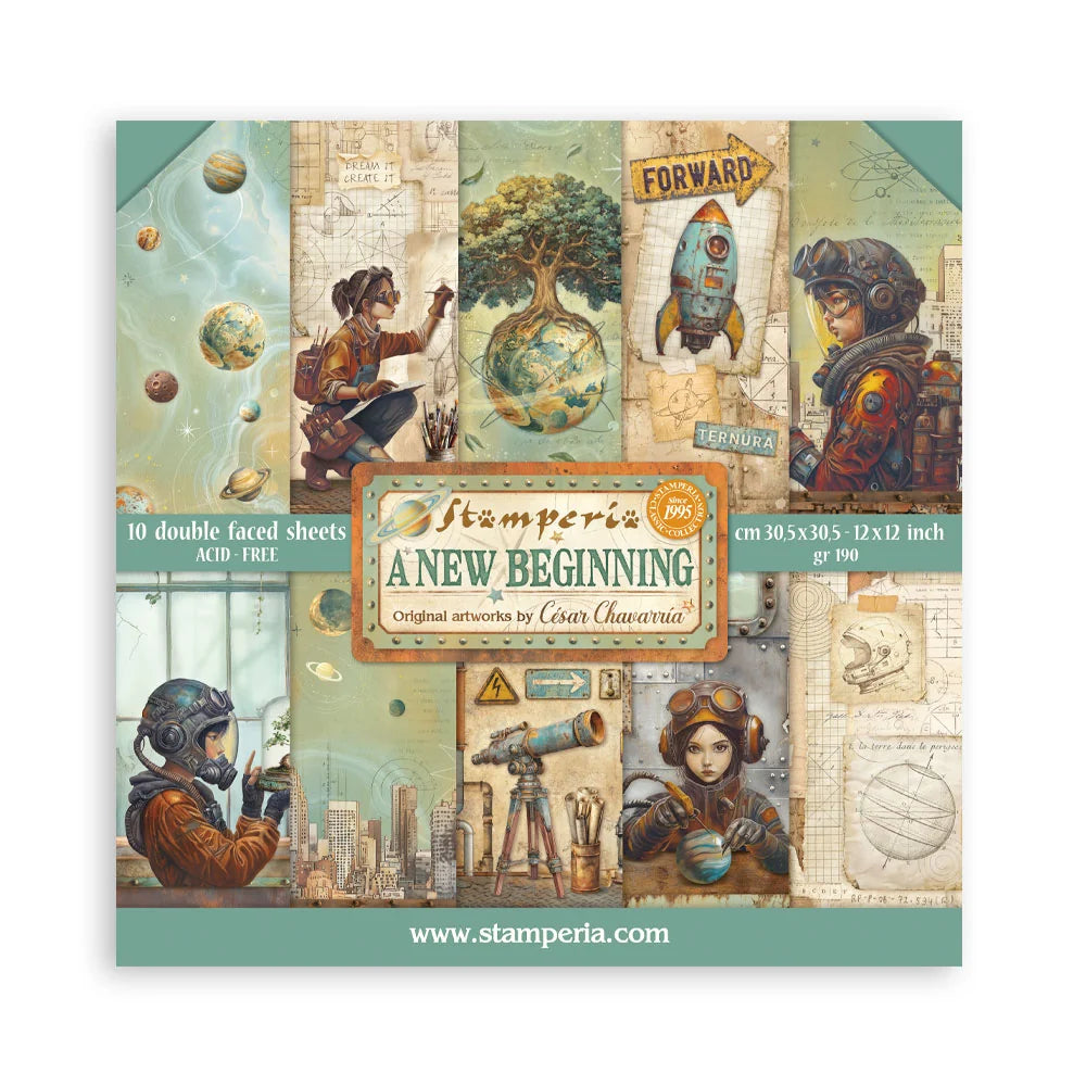 Stamperia - A New Beginning Collection - 12 x 12 Paper Pad