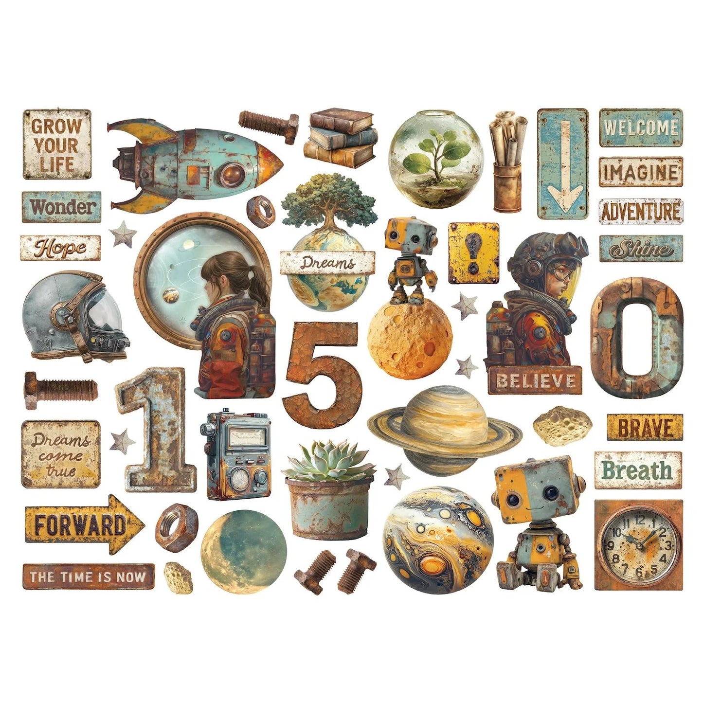 Stamperia - A New Beginning Collection - Ephemera - Assorted Die Cuts
