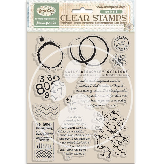 Stamperia - Secret Diary Collection - Clear Acrylic Stamps