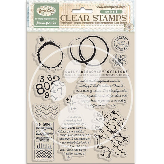 Stamperia - Secret Diary Collection - Clear Acrylic Stamps