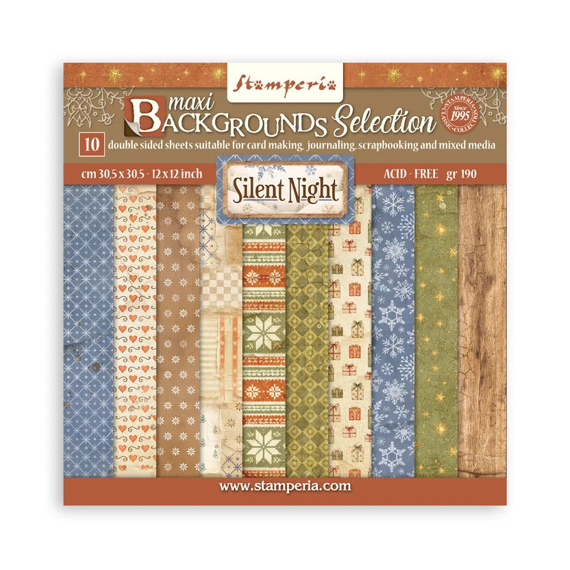Stamperia - Silent Night Collection - 12 x 12 Paper Pad - Backgrounds