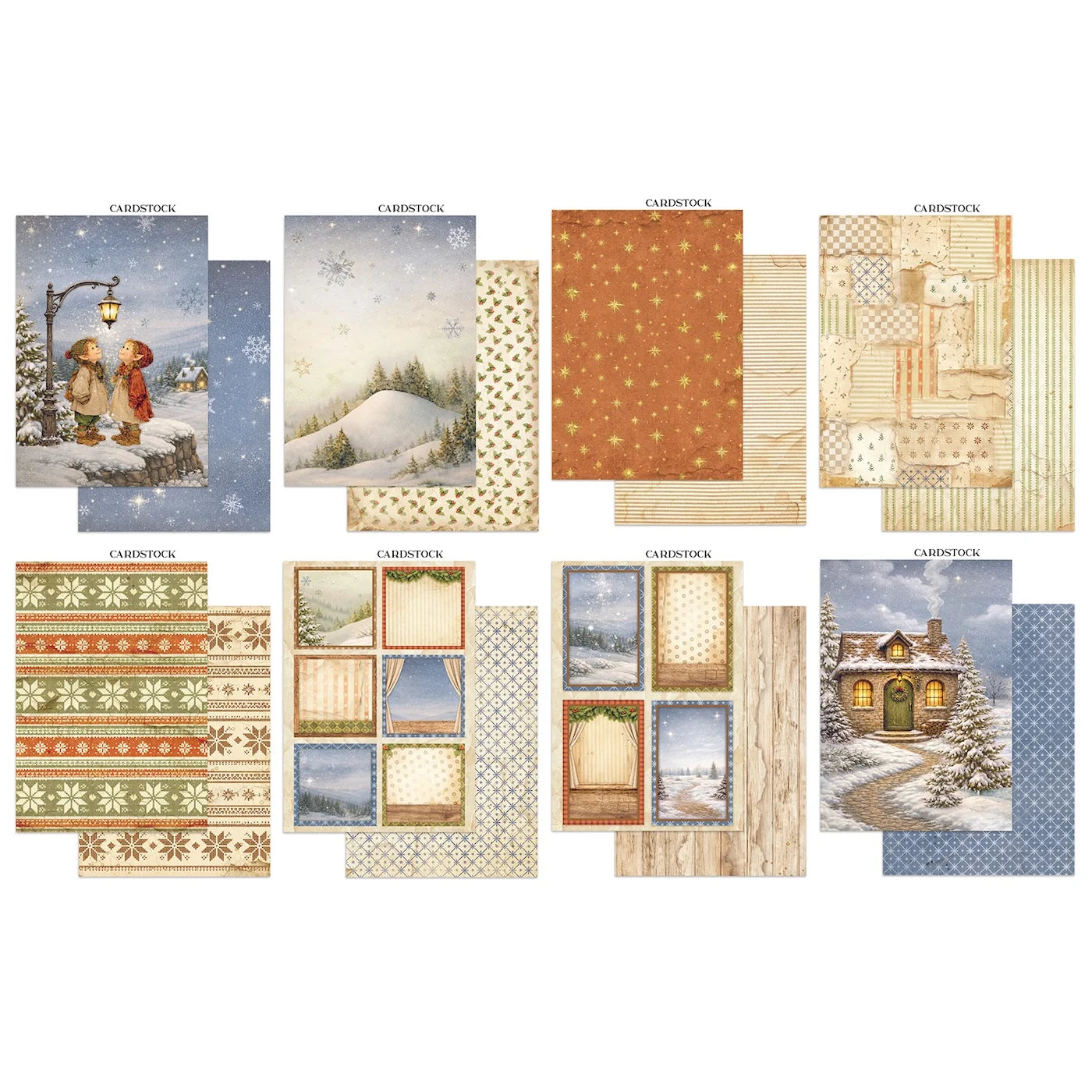Stamperia - Printed Art Junk Journal - Stickers, Cut-Outs, and Backgrounds - Silent Night