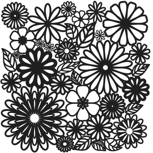 The Crafter's Workshop - 6 x 6 Stencil - Flower Frenzy