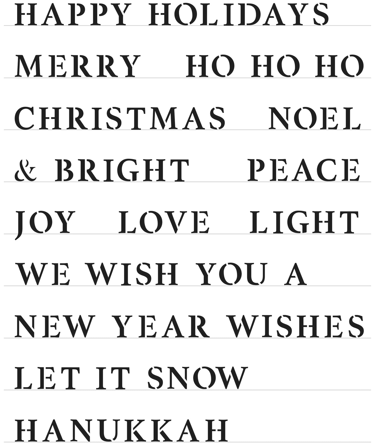 The Crafter's Workshop - 7.5 x 11 Stencil - Full Sheet of Holiday Good Words