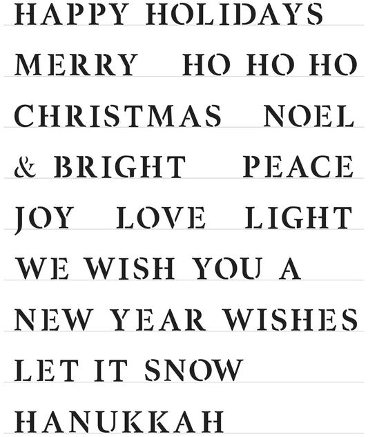 The Crafter's Workshop - 7.5 x 11 Stencil - Full Sheet of Holiday Good Words