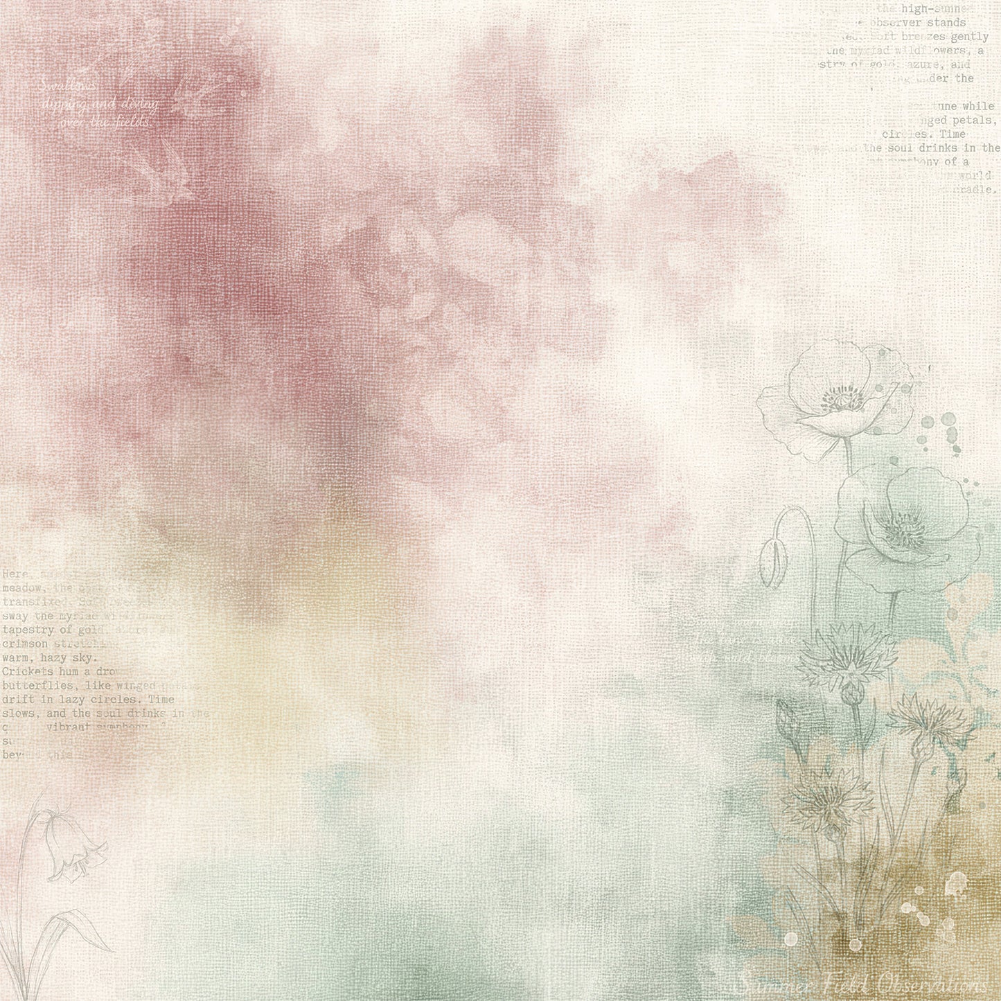 49 And Market - The Quiet Observer Collection - 12 x 12 Double-Sided Paper - Pressed Reminiscence