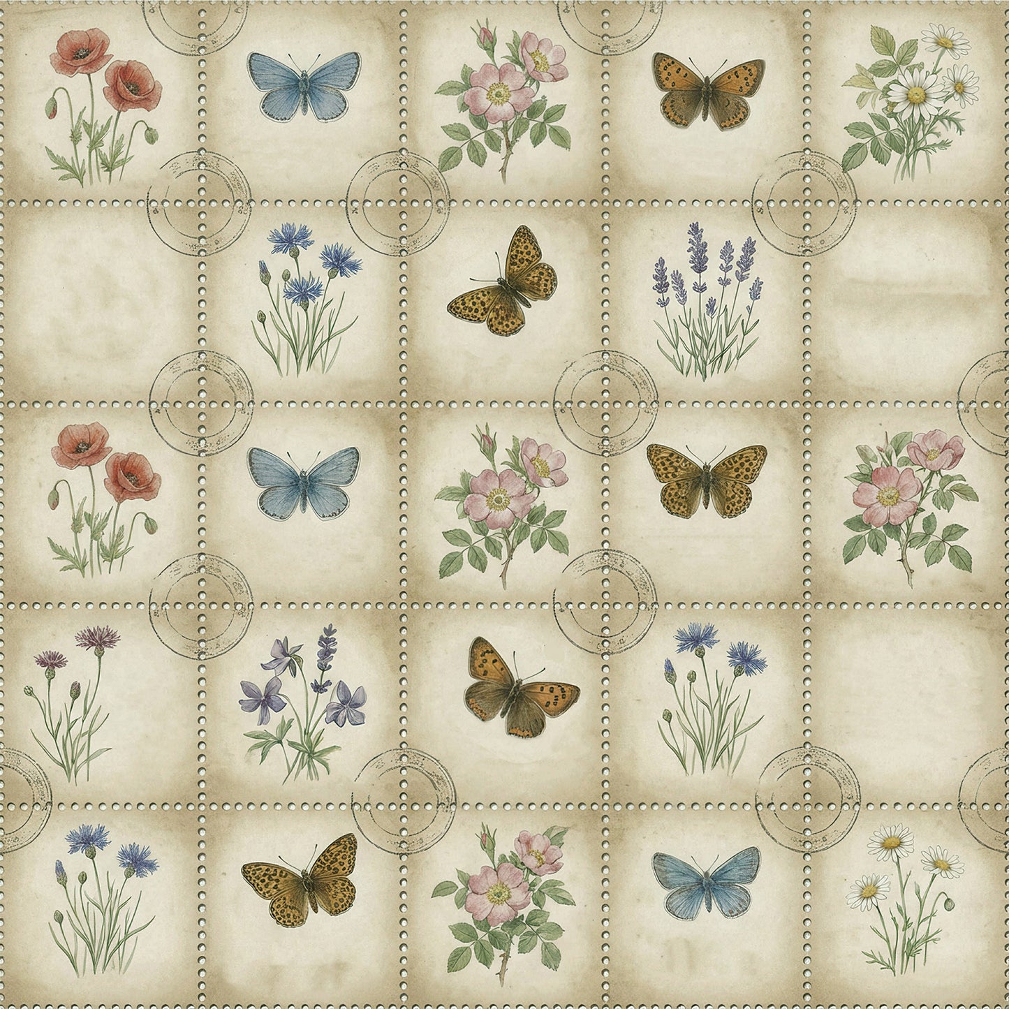 49 And Market - The Quiet Observer Collection - 12 x 12 Double-Sided Paper - Postmarked Petals