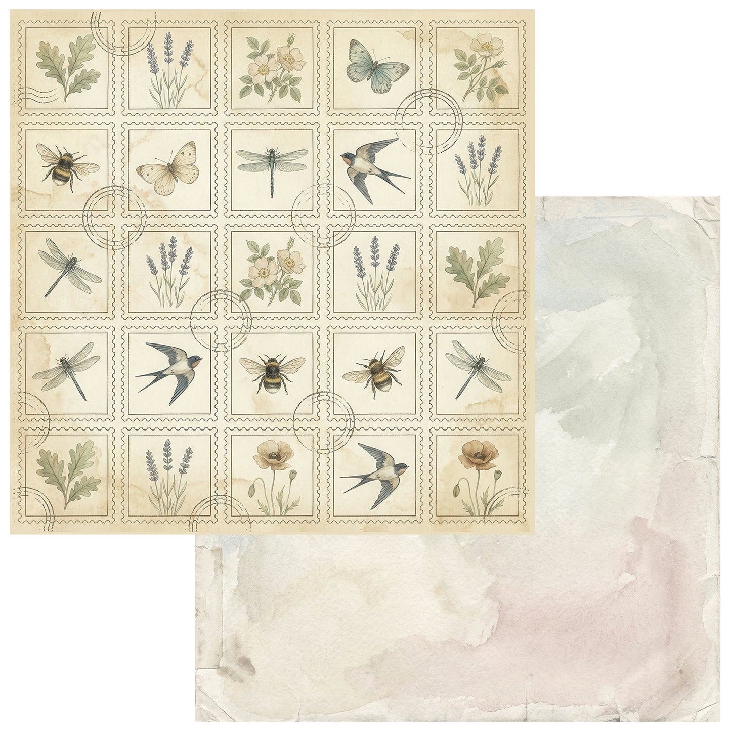 49 And Market - The Quiet Observer Collection - 12 x 12 Double-Sided Paper - Painted Wings