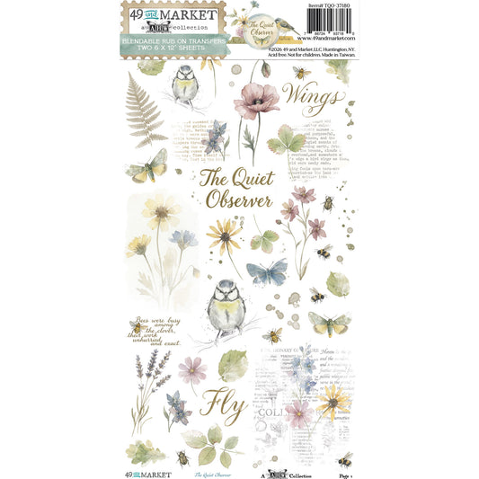 49 And Market - The Quiet Observer Collection - 6 x 12 Blendable Rub-Ons