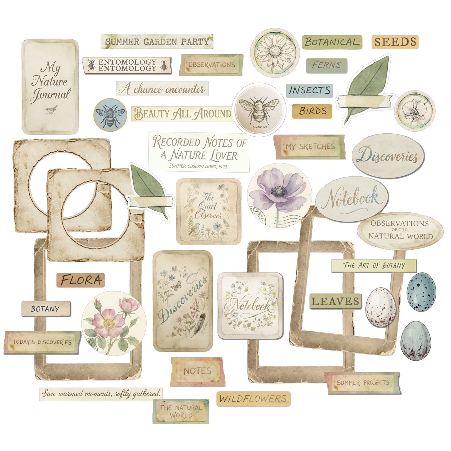 49 And Market - The Quiet Observer Collection - Chipboard Set