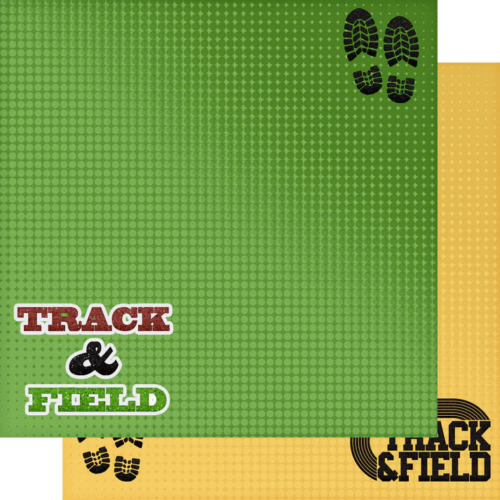 SSC Designs - Track & Field Collection - 12 x 12 Double Sided Scrapbook Paper - Track & Field