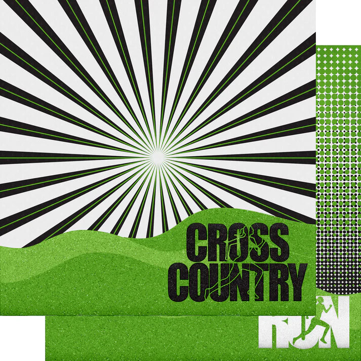 SSC Designs - Track & Field Collection - 12 x 12 Double-Sided Scrapbook Paper - Cross Country