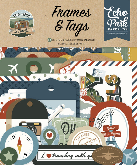 Echo Park - It's Time To Travel Collection - Frames And Tags