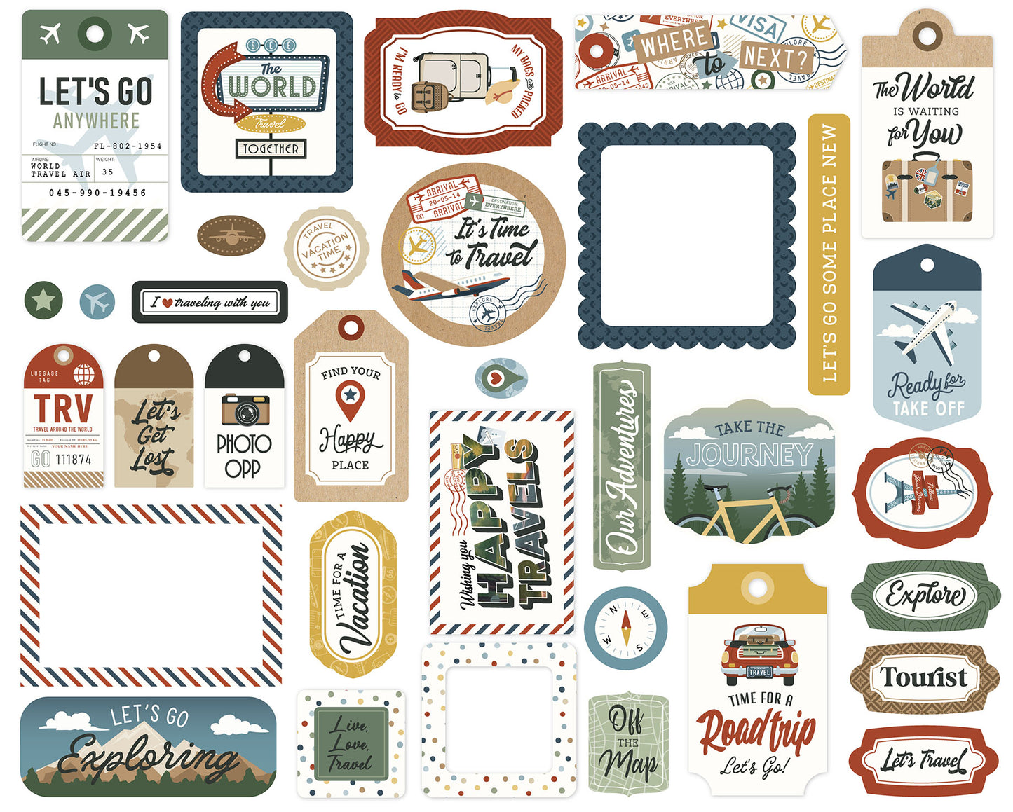 Echo Park - It's Time To Travel Collection - Frames And Tags