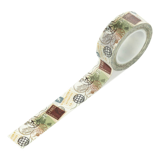 Echo Park - It's Time To Travel Collection - Washi Tape - Destination Stamps
