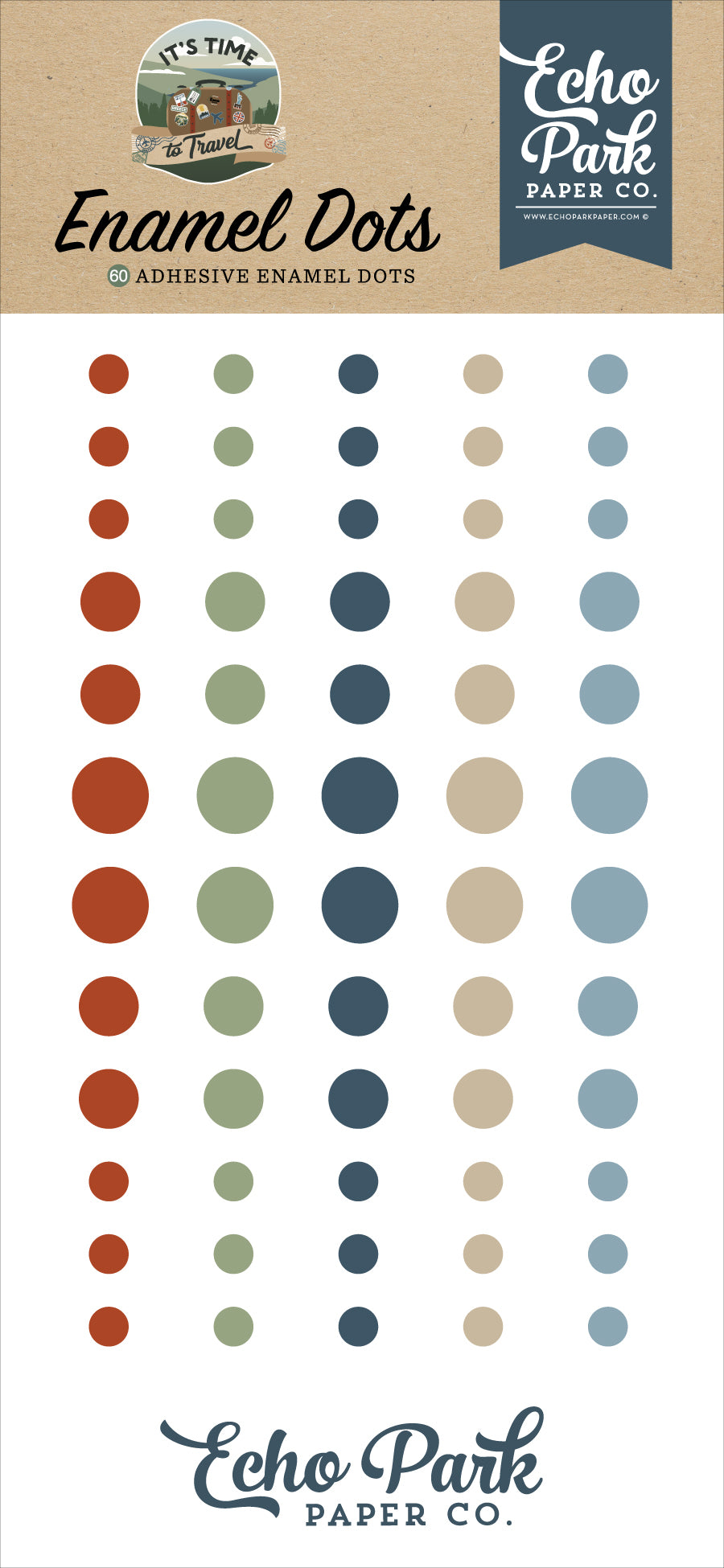 Echo Park - It's Time To Travel Collection - Enamel Dots