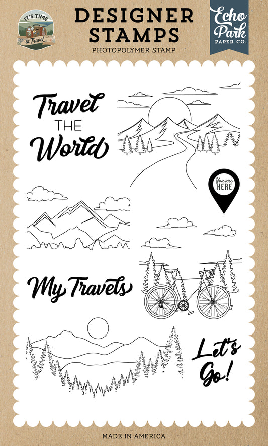 Echo Park - It's Time To Travel Collection - Clear Photopolymer Stamps - Scenic Views
