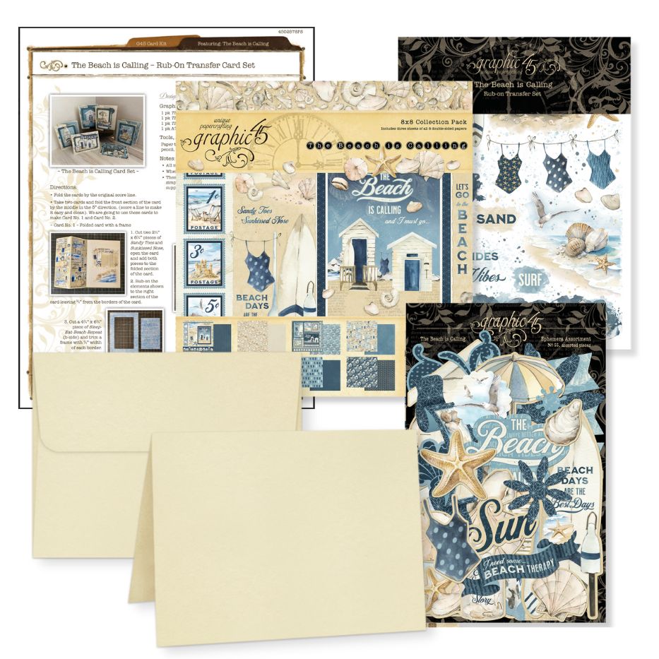 Graphic 45 - The Beach Is Calling Card Kit