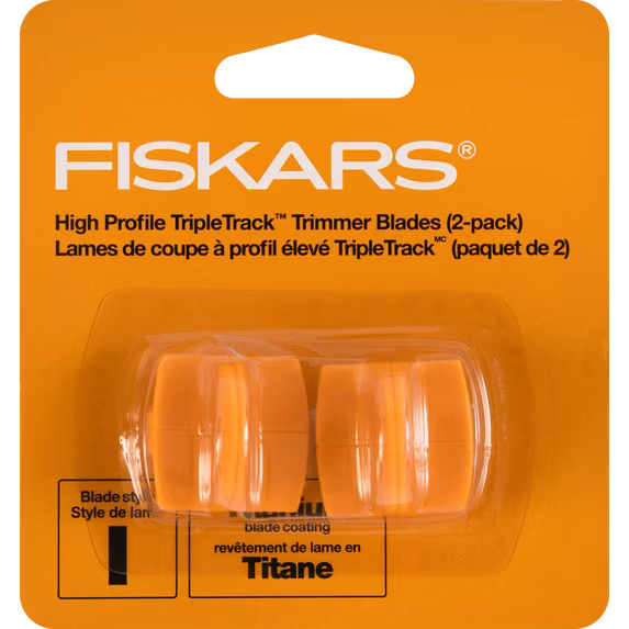 Fiskars – High Profile TripleTrack Trimmer Blades – Titanium Straight Blade (2 Pack)