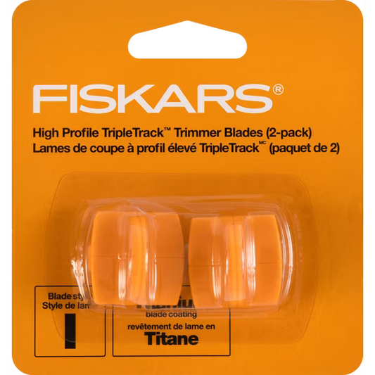 Fiskars – High Profile TripleTrack Trimmer Blades – Titanium Straight Blade (2 Pack)