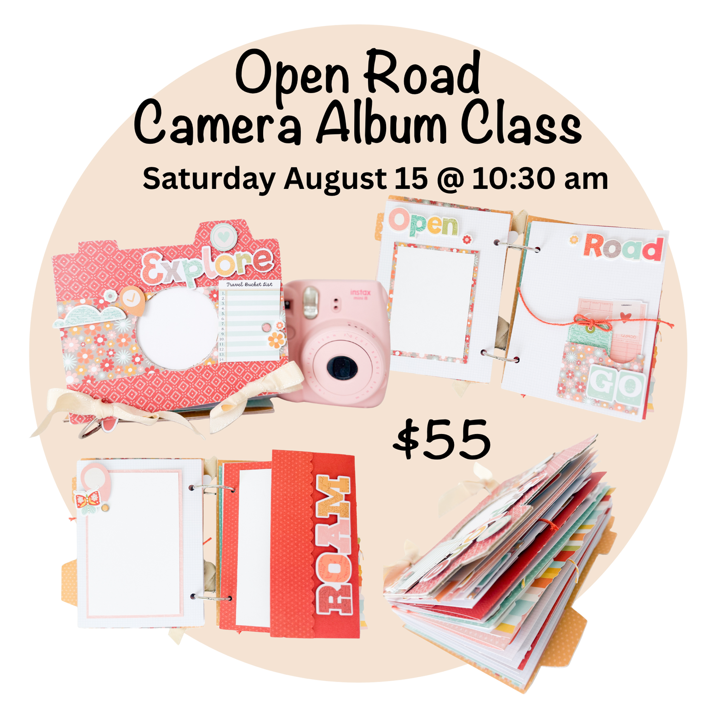 Simple Stories - Open Road Collection - Camera Album Class - August 15 @ 10:30 am