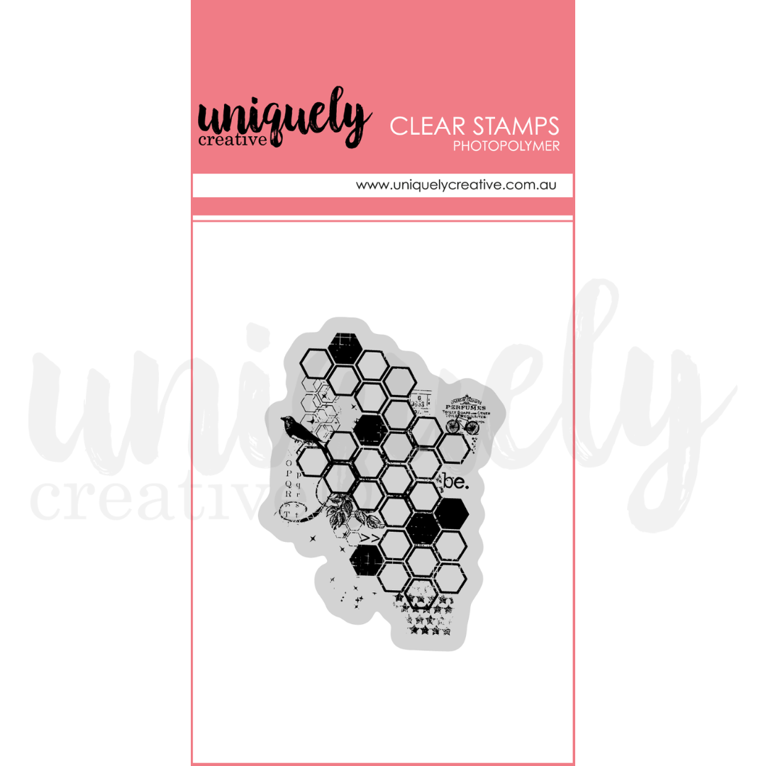 Uniquely Creative - Sweet As Honey Collection - Photopolymer Stamp - Botanical Honeycomb