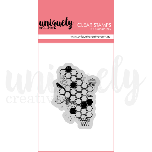 Uniquely Creative - Sweet As Honey Collection - Photopolymer Stamp - Botanical Honeycomb