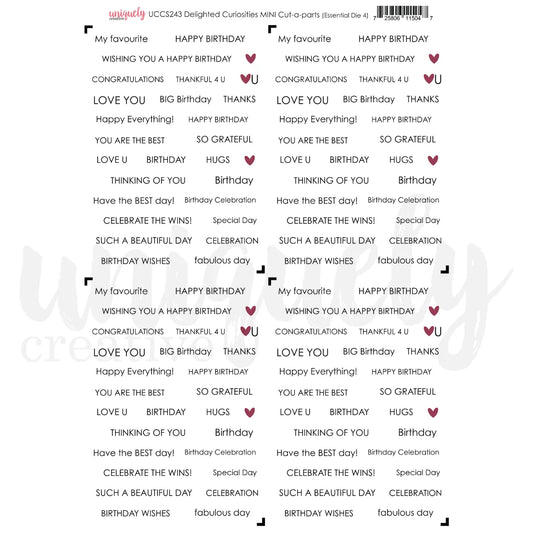 Uniquely Creative - Delighted Curiosities Collection - Cut-A-Part Mini Sheet